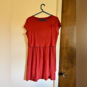 Gap Maternity Overlay Nursing Dress - Red Clay